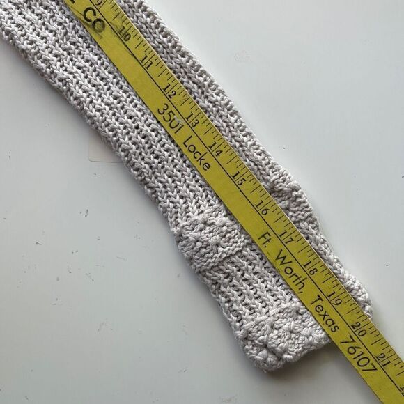 Magaschoni Open Knit Long Sleeve Crew Neck Pullover Sweater Beige Medium - Picture 6 of 9